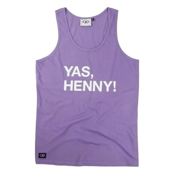 Queer Eye YAS Henny Graphic Tank Top Purple LGQBT Logo Shirt Official QE Merchan - Picture 1 of 6